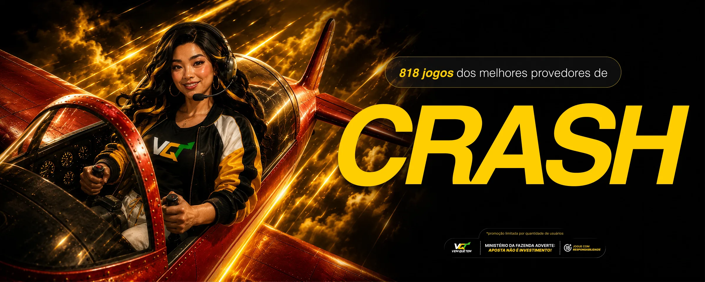 Crash: multiplicador subindo, você decide a hora de sair.