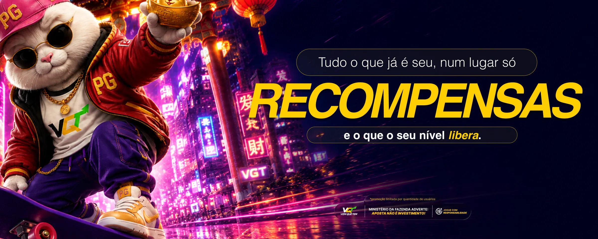 Recompensas: tudo o que já é seu num lugar só, e o que o seu nível libera.